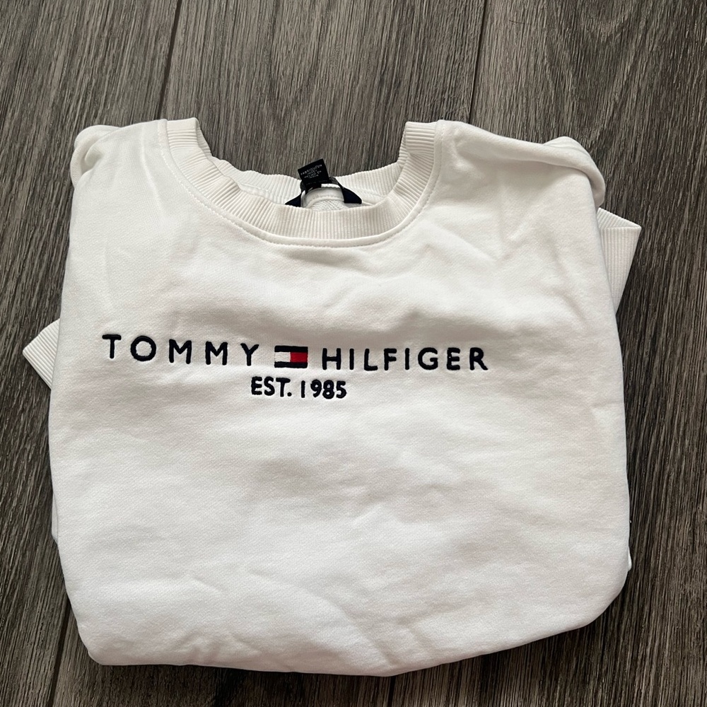Tommy Hilfiger White Sweatshirt Classic Crew Neck